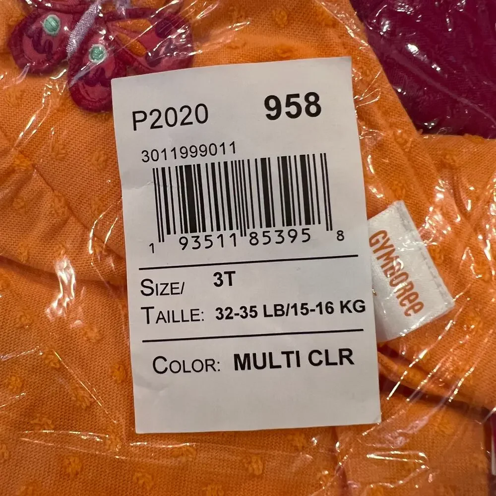 NWT Gymboree Orange & Pink Colorblock Jacquard Tiered Dress -